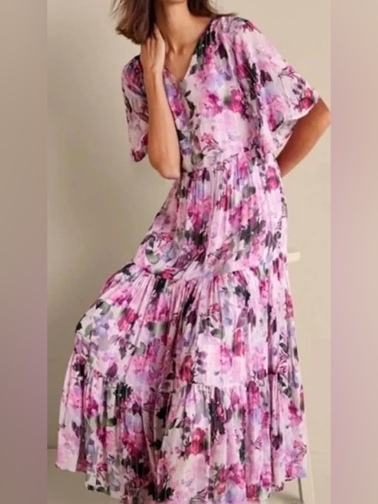 Soft Surroundings Dresses & Skirts - Soft Surroundings Pink Garden Romantic Tiered Santhia Maxi Dress ~ L ~ NWT
